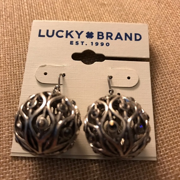 Lucky Brand Jewelry - LAST PAIR!  NEW pave lace drop ball earrings